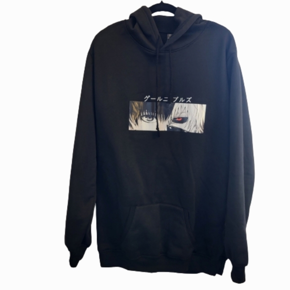 Source Unknown Other - Hoodie Harajuku Anime Style Tokyo Ghoul Kaneki Ken Split Eyes Black Size 3XL